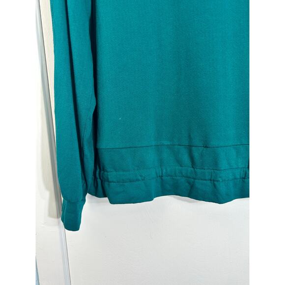 Anybody Blouses Lot of 2 Green & Taupe Crepe Stretch Knit Ruffled Hem Officecore - Picture 5 of 14